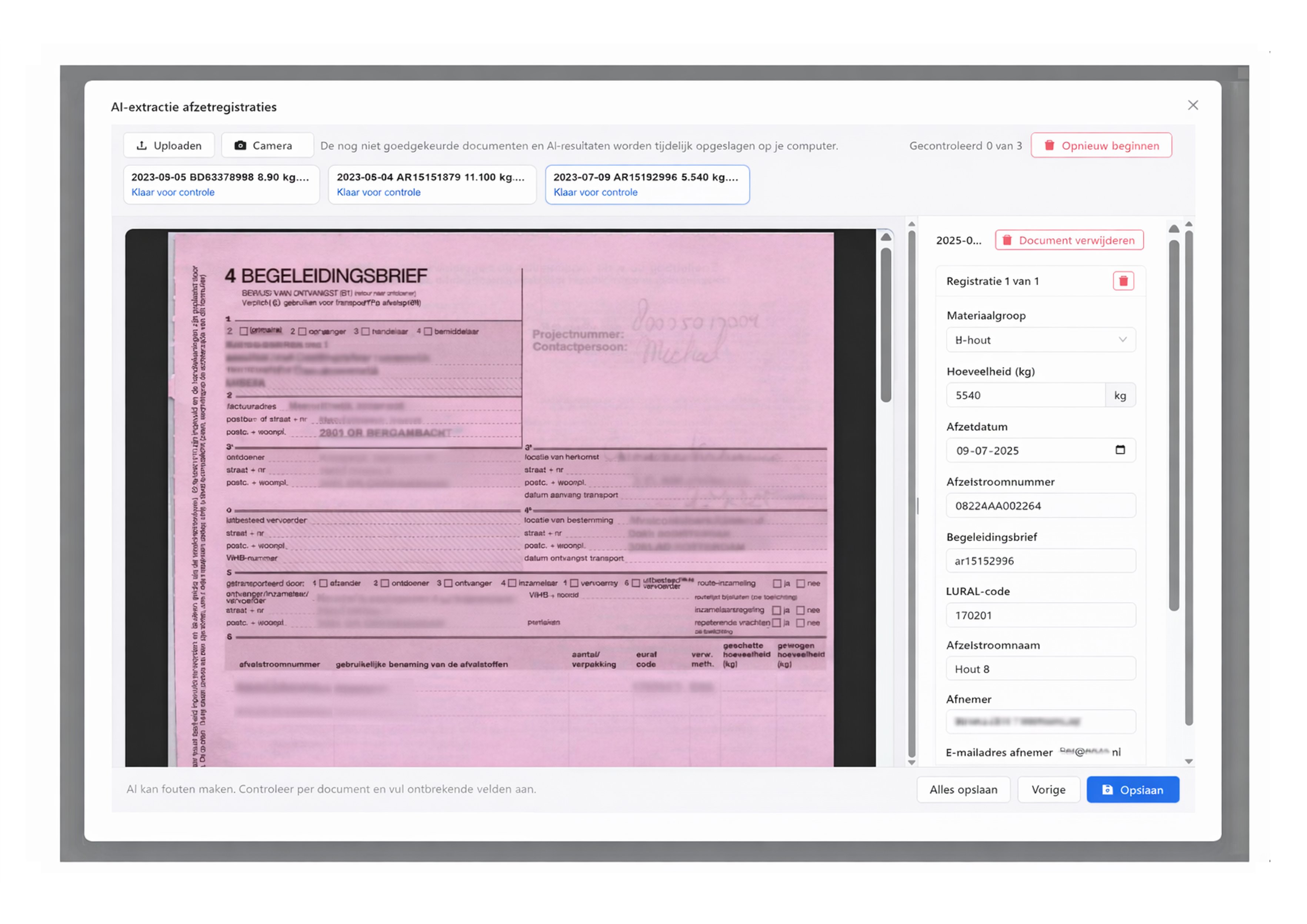 AI-extractie van een begeleidingsbrief